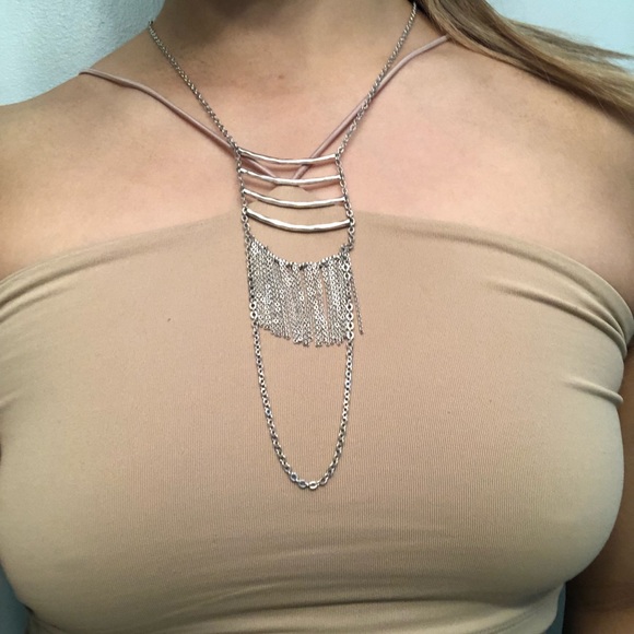 Silver lucky brand statement necklace - Picture 3 of 4